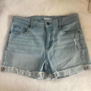 LOFT Blue Jean Shorts with Cuffed Hems